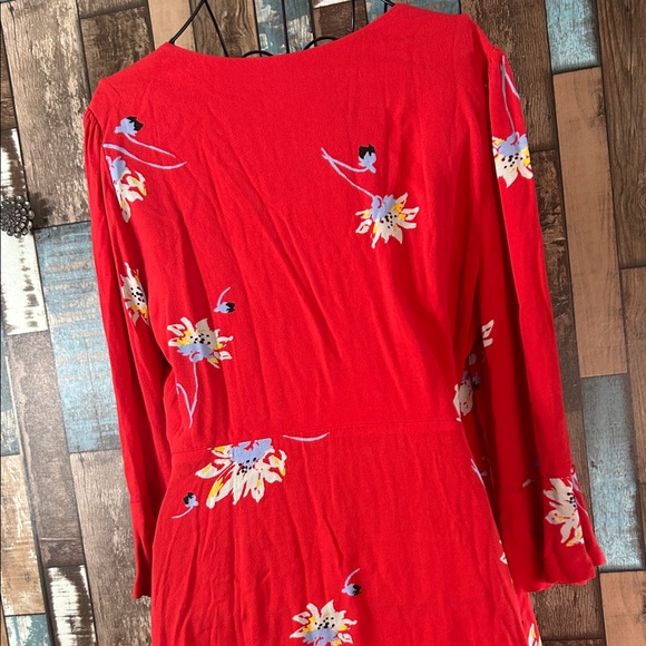 Free people  Red Floral Long Sleeve Dress - Picture 15 of 16